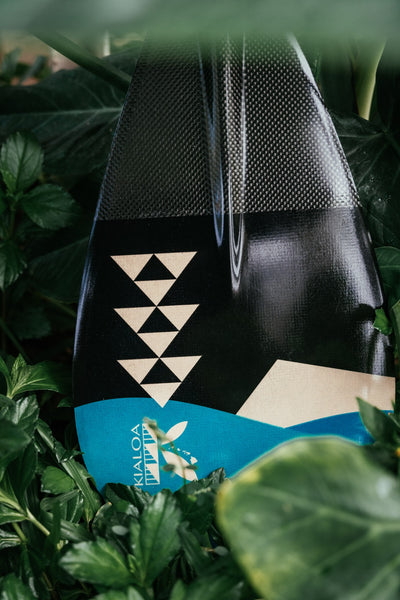 Hoku Hybrid Double Bend Outrigger Paddle- Kaimana Hila Gold Graphic