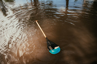 Hoku Hybrid Double Bend Outrigger Paddle- Kaimana Hila Gold Graphic