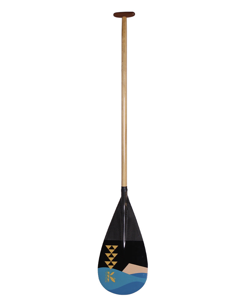 Hoku Hybrid Double Bend Outrigger Paddle- Kaimana Hila Gold Graphic